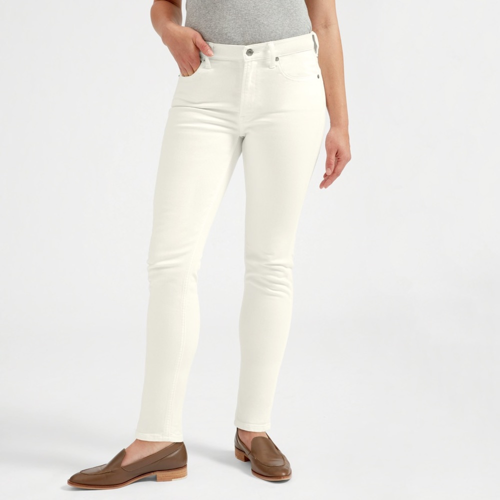 Everlane Mid-Rise White Skinny Jeans